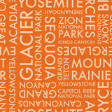 National Parks Collection-Park Names-Quilting Cotton-Orange -55250307-01