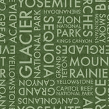 National Parks Collection-Park Names-Quilting Cotton- Green -55250307-02