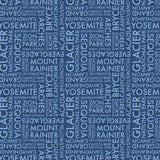 National Parks Collection-Park Names-Quilting Cotton-Blue- 55250307-03