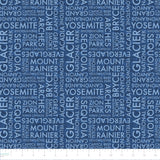 National Parks Collection-Park Names-Quilting Cotton-Blue- 55250307-03