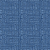 National Parks Collection-Park Names-Quilting Cotton-Blue- 55250307-03