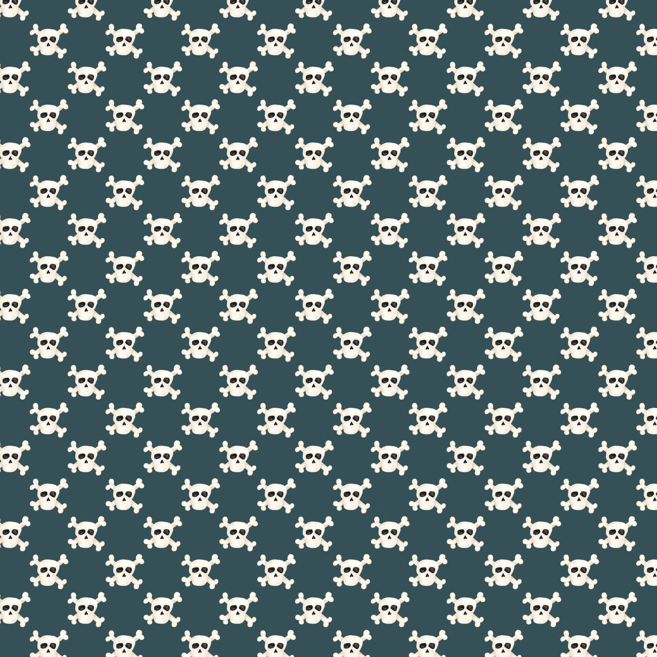 Pirates Ahoy Collection-Skulls-Teal-Quilting Fabrics-56240103-01