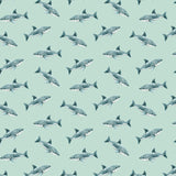 Pirates Ahoy Collection-Sharks-Aqua-Quilting Fabrics-56240104-01