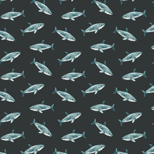 Pirates Ahoy Collection-Sharks-Black-Quilting Fabrics-56240104-04