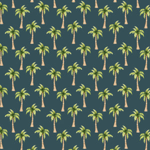 Pirates Ahoy Collection-Palm Trees-Teal-Quilting Fabrics-56240107-02