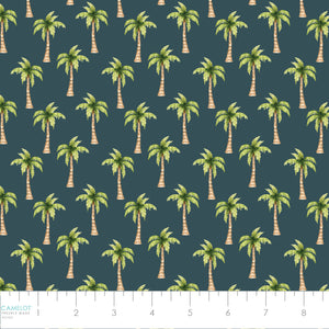 Pirates Ahoy Collection-Palm Trees-Teal-Quilting Fabrics-56240107-02