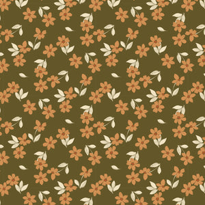 Botany Collection-Pressed Petals-100% Cotton-Olive