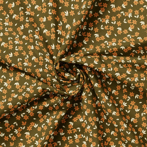 Botany Collection-Pressed Petals-100% Cotton-Olive