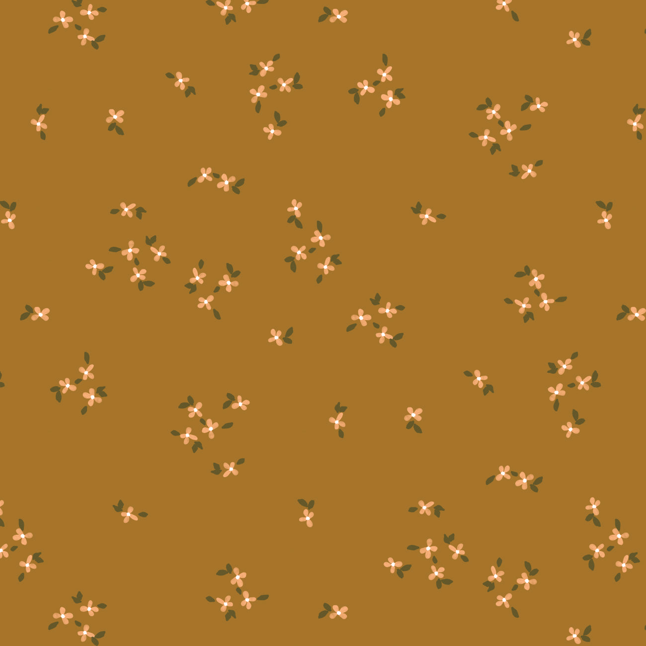 Botany Collection-Tiny Florets-100% Cotton-Light Brown
