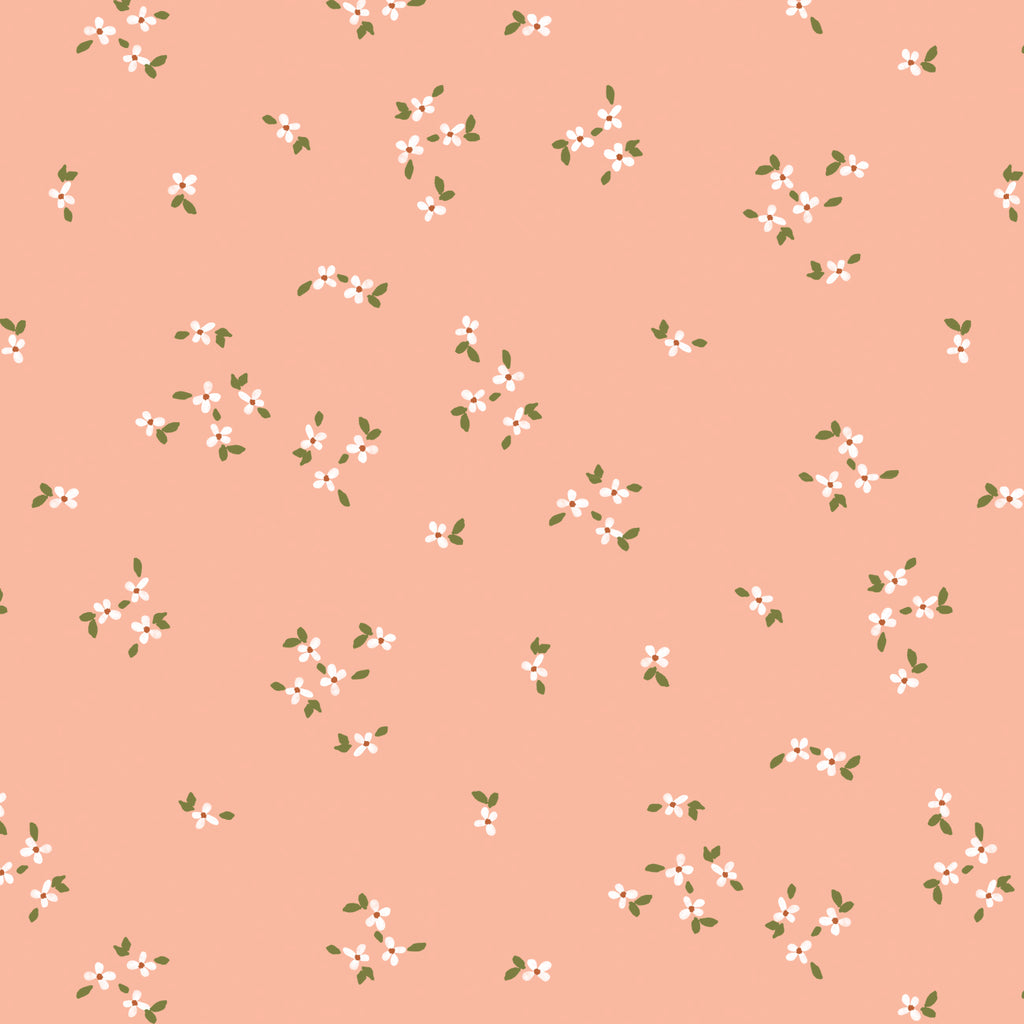 Botany Collection-Tiny Florets-100% Cotton-Peach