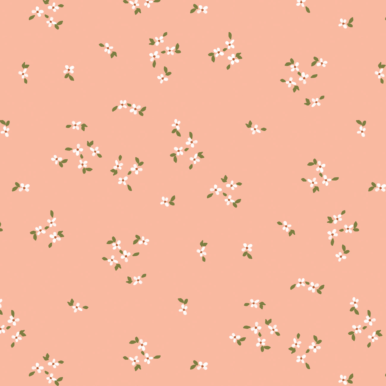 Botany Collection-Tiny Florets-100% Cotton-Peach