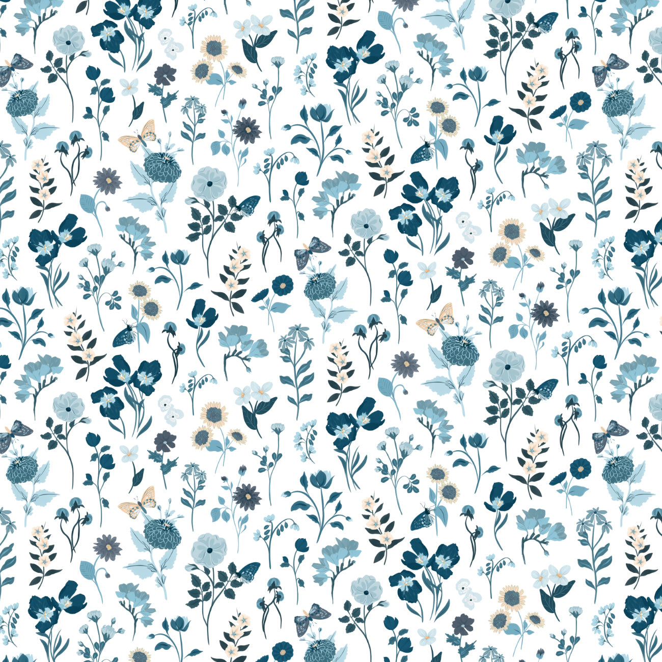 Collection Minuits en fleurs  - Tiges - 100 % coton - Blanc - 58230502-01