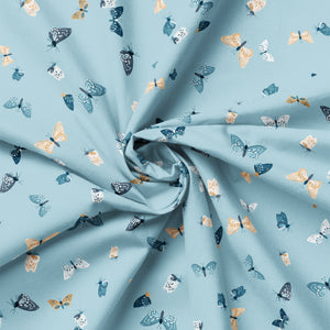 Collection Minuits en fleurs -Flutter Wings-100% Coton-Bleu moyen-58230506-03