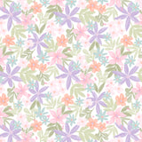 Daisy and Lilly  Collection-Lilies-White-Quilting Fabrics-58240101-01