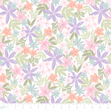 Daisy and Lilly  Collection-Lilies-White-Quilting Fabrics-58240101-01