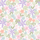 Daisy and Lilly  Collection-Lilies-White-Quilting Fabrics-58240101-01