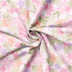 Daisy and Lilly  Collection-Lilies-Pink-Quilting Fabrics-58240101-02