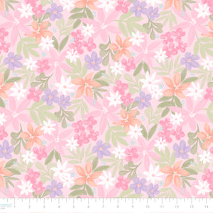 Daisy and Lilly  Collection-Lilies-Pink-Quilting Fabrics-58240101-02