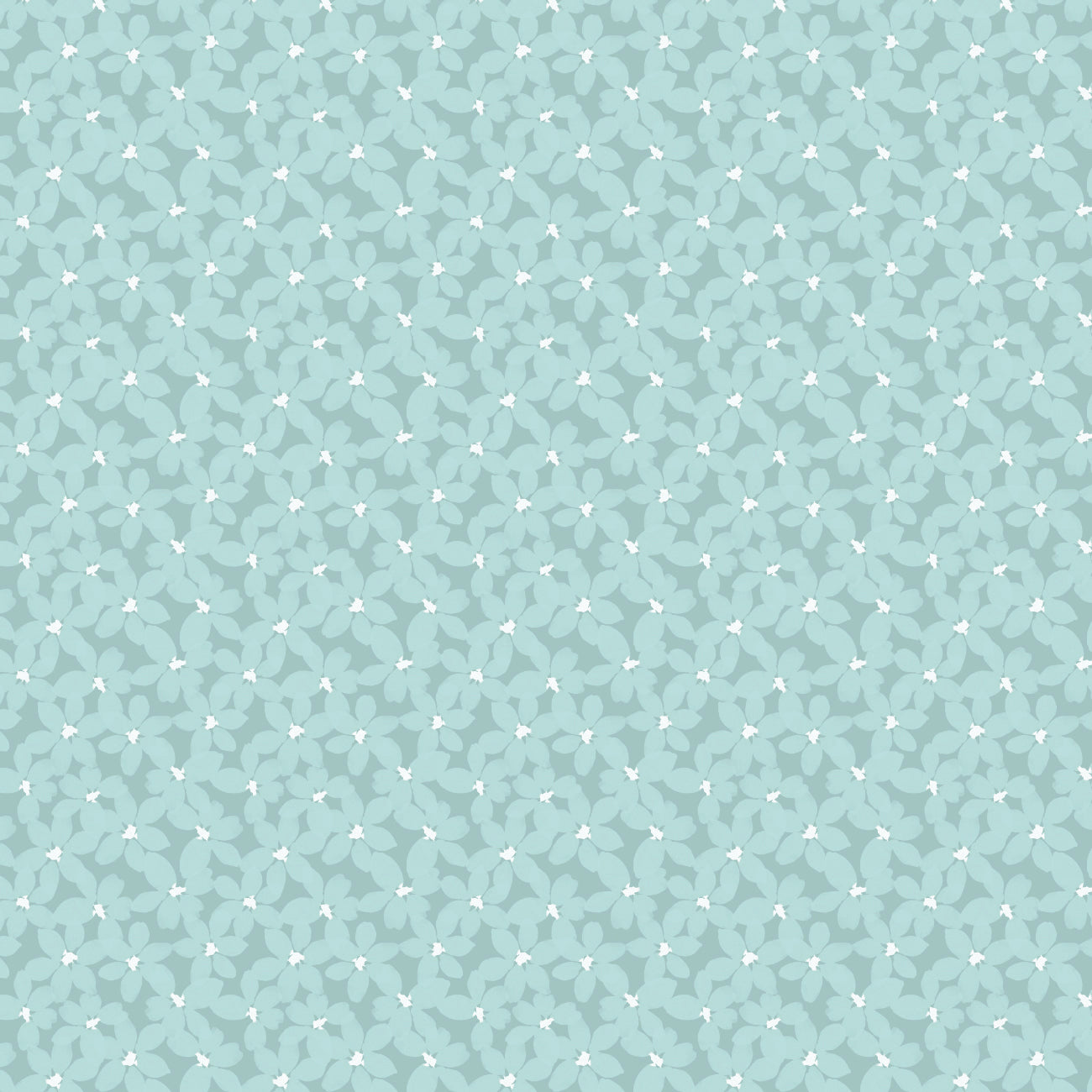 Daisy and Lilly  Collection-Daisies-Light Teal-Quilting Fabrics-58240102-01