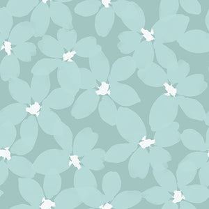 Daisy and Lilly  Collection-Daisies-Light Teal-Quilting Fabrics-58240102-01