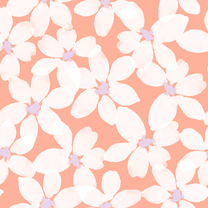 Daisy and Lilly  Collection-Daisies-Coral-Quilting Fabrics-58240102-03