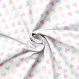 Daisy and Lilly  Collection-Cross-Stitched Hearts-White-Quilting Fabrics-58240103-01