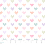 Daisy and Lilly  Collection-Cross-Stitched Hearts-White-Quilting Fabrics-58240103-01