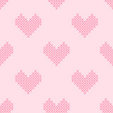 Daisy and Lilly  Collection-Cross-Stitched Hearts-Light Pink-Quilting Fabrics-58240103-02