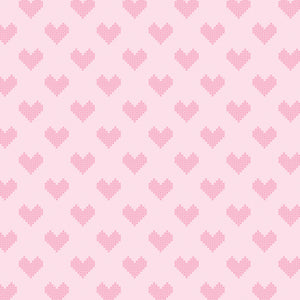 Daisy and Lilly  Collection-Cross-Stitched Hearts-Light Pink-Quilting Fabrics-58240103-02