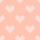 Daisy and Lilly  Collection-Cross-Stitched Hearts-Light Coral-Quilting Fabrics-58240103-03