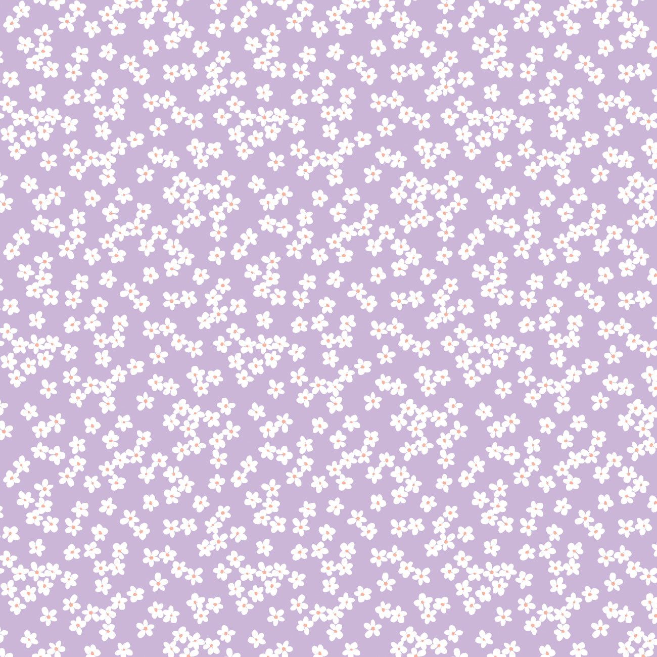 Daisy and Lilly  Collection-Floral Clusters-Light Purple-Quilting Fabrics-58240104-01