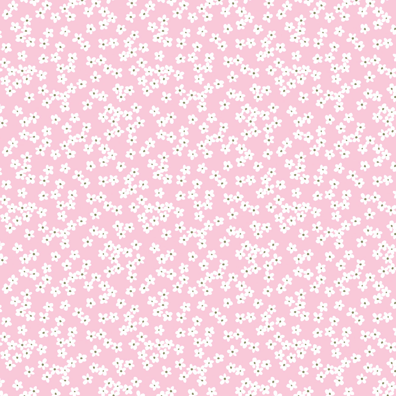 Daisy and Lilly  Collection-Floral Clusters-Light Pink-Quilting Fabrics-58240104-02