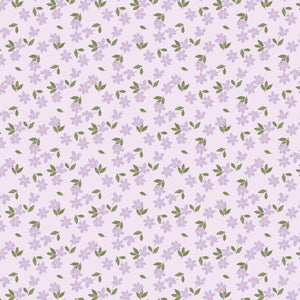 Daisy and Lilly  Collection-Scattered Flowers-Light Purple-Quilting Fabrics-58240105-01