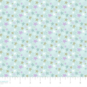 Daisy and Lilly  Collection-Star Doodles-Light Blue-Quilting Fabrics-58240106-01