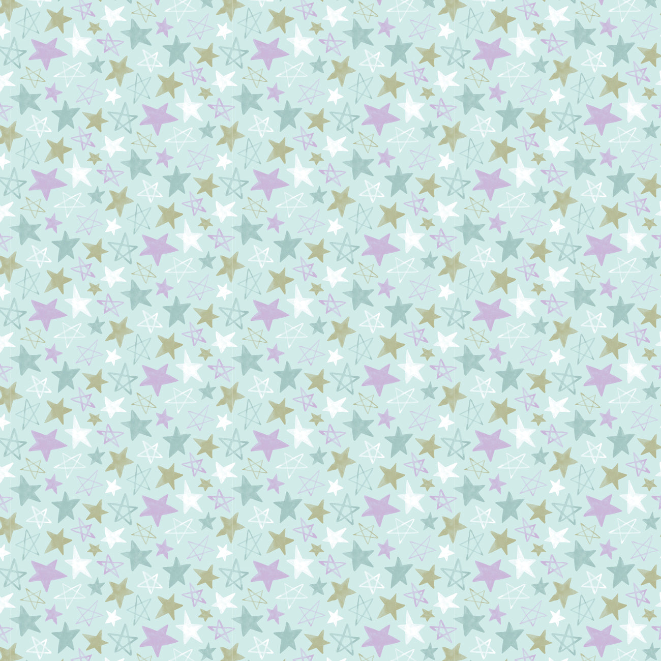 Daisy and Lilly  Collection-Star Doodles-Light Blue-Quilting Fabrics-58240106-01