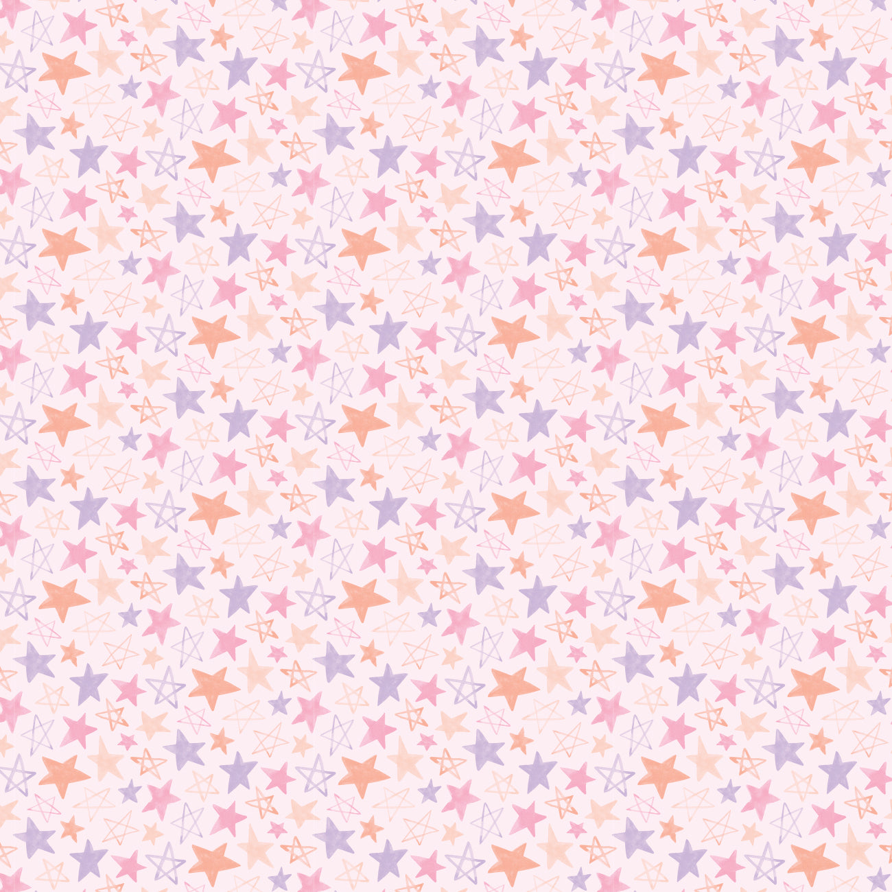 Daisy and Lilly  Collection-Star Doodles-Light Pink-Quilting Fabrics-58240106-02