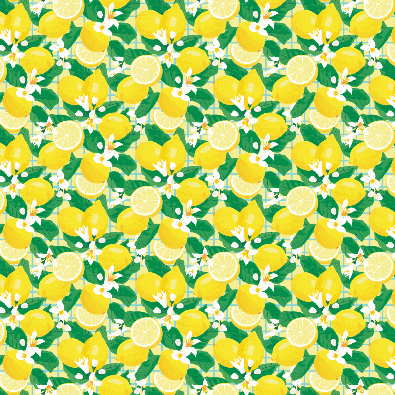 Lemon Drop Collection-Lemon Blossoms-Yellow-Quilting Fabrics-58240202-01