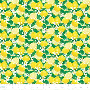 Lemon Drop Collection-Lemon Blossoms-Yellow-Quilting Fabrics-58240202-01