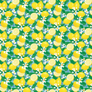 Lemon Drop Collection-Lemon Blossoms-Light Blue-Quilting Fabrics-58240202-02