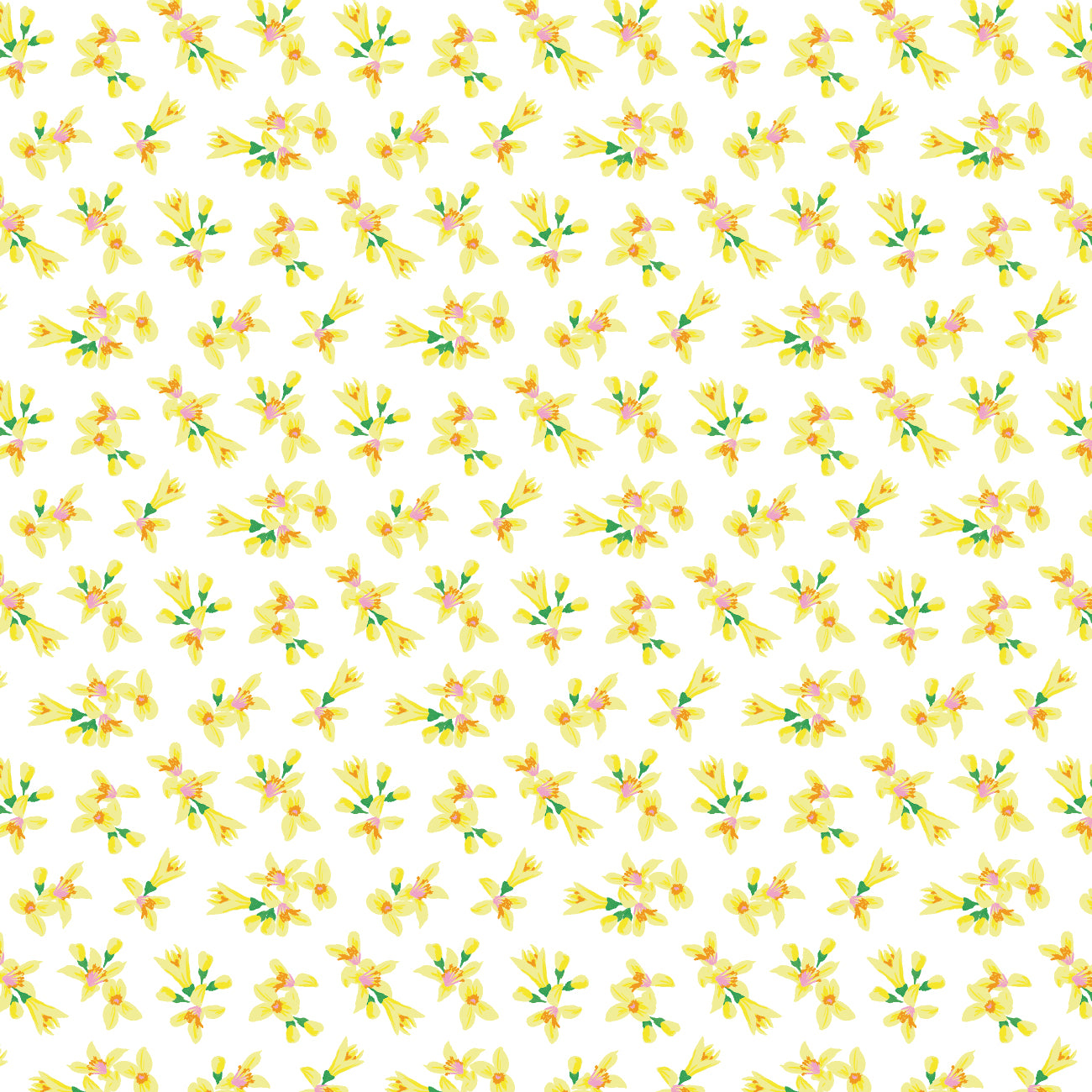 Lemon Drop Collection-Dainty Florals-White-Quilting Fabrics-58240203-01