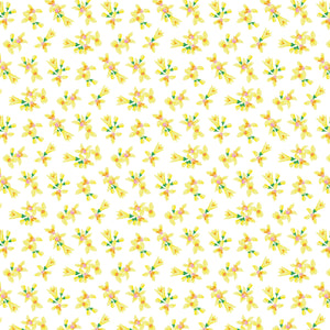 Lemon Drop Collection-Dainty Florals-White-Quilting Fabrics-58240203-01