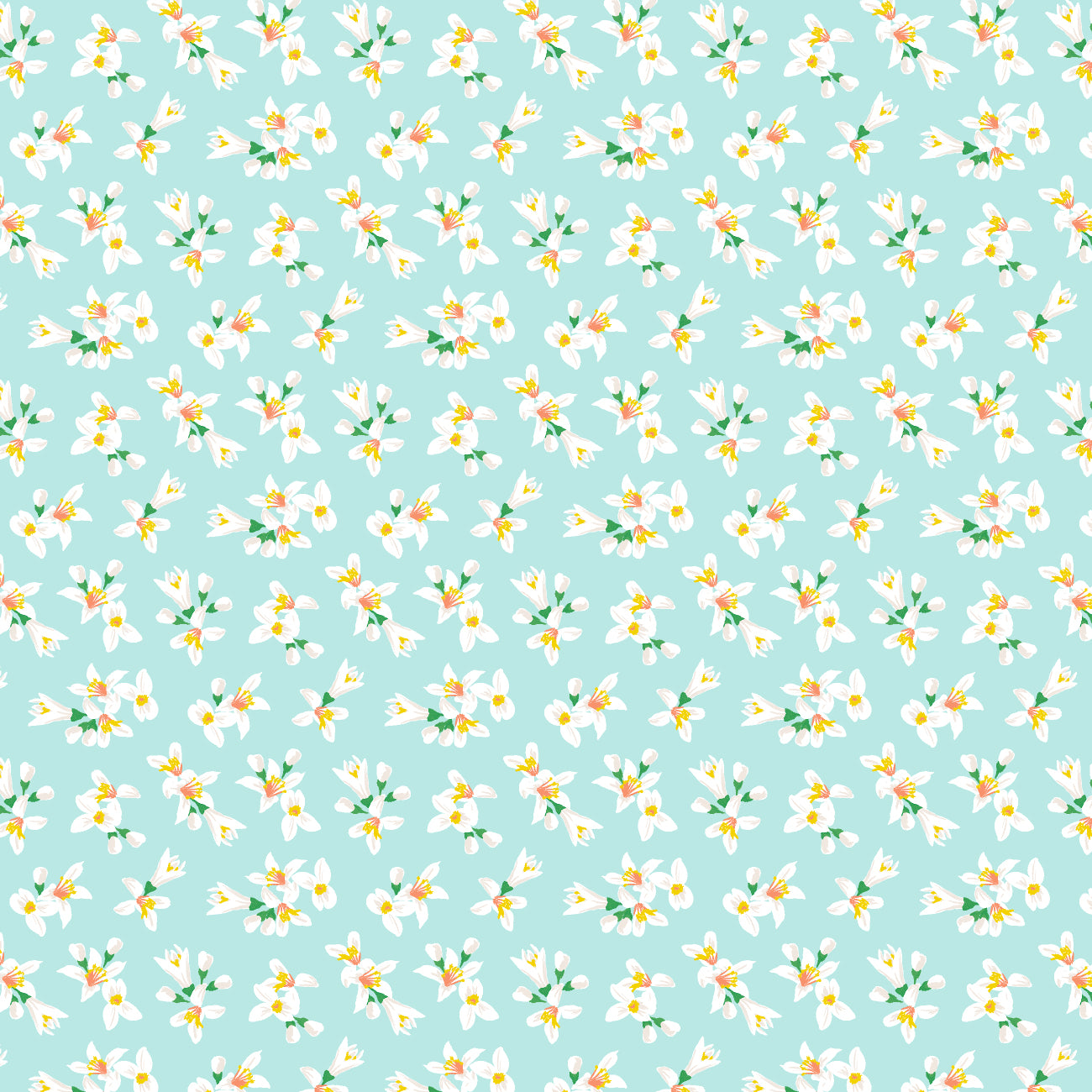 Lemon Drop Collection-Dainty Florals-Light Blue-Quilting Fabrics-58240203-02