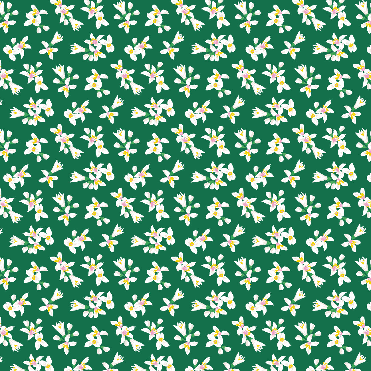 Lemon Drop Collection-Dainty Florals-Dark Green-Quilting Fabrics-58240203-03