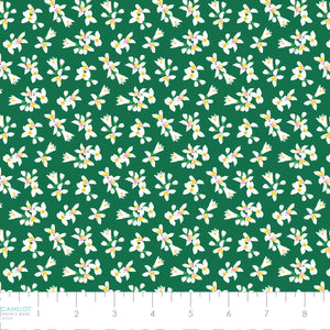 Lemon Drop Collection-Dainty Florals-Dark Green-Quilting Fabrics-58240203-03