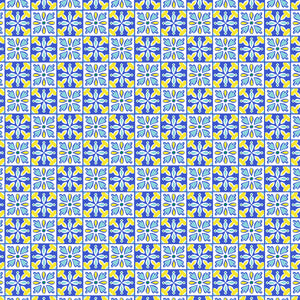 Lemon Drop Collection-Tiles-Blue-Quilting Fabrics-58240207-02