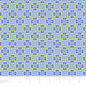 Lemon Drop Collection-Tiles-Blue-Quilting Fabrics-58240207-02