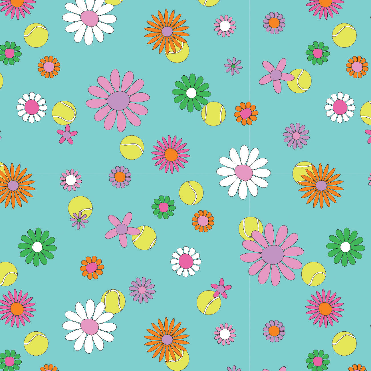 Collection Sentiment Estivale-Tennis Floral- Aqua-58240502-01