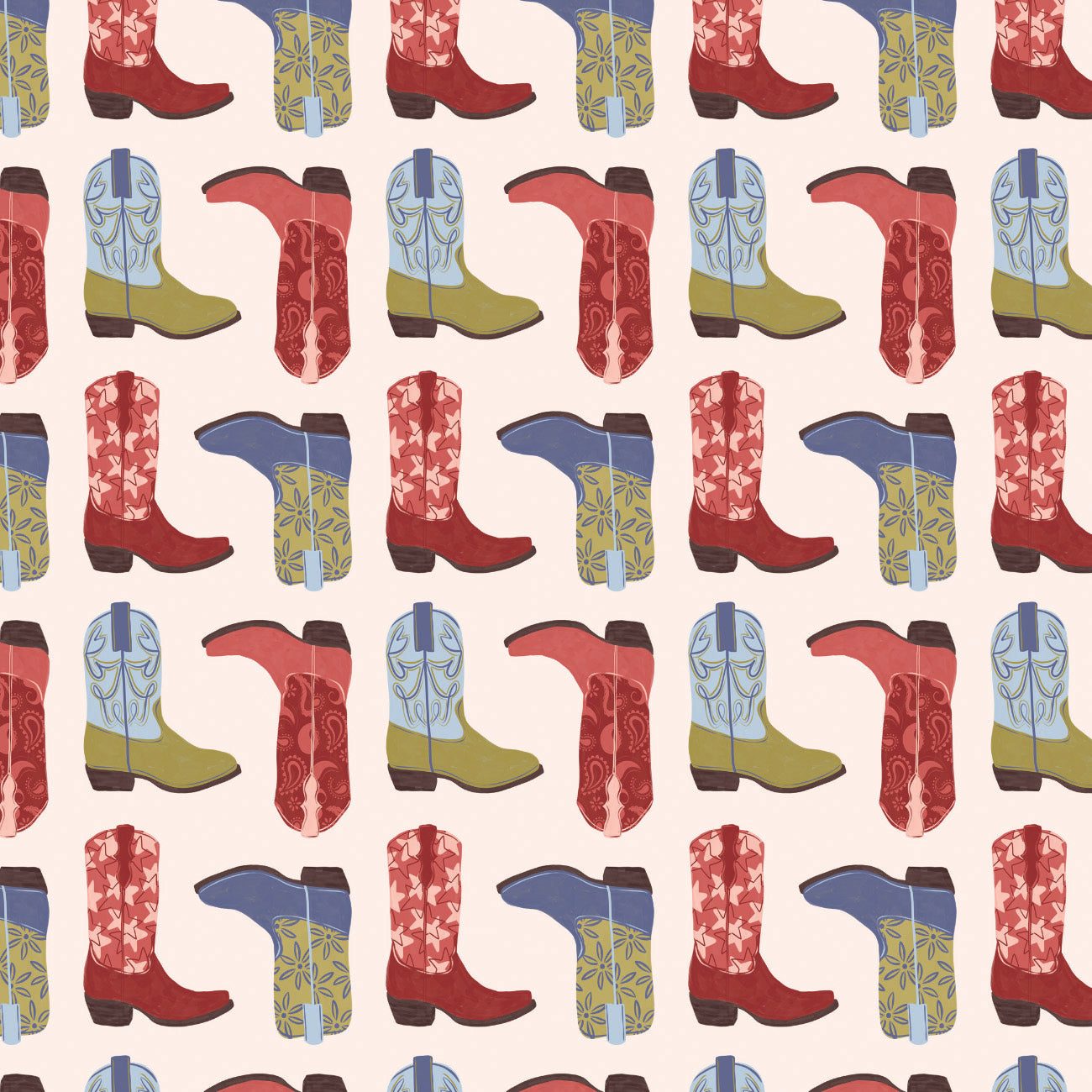 Collection Bonjour Partenaire -Bottes de Cowboy Robustes-58240602-01-Crème