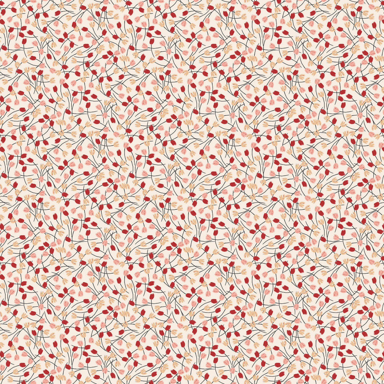 Collection Fleurs et Nœuds-Tulipes en Fleurs-58240802-01-Crème