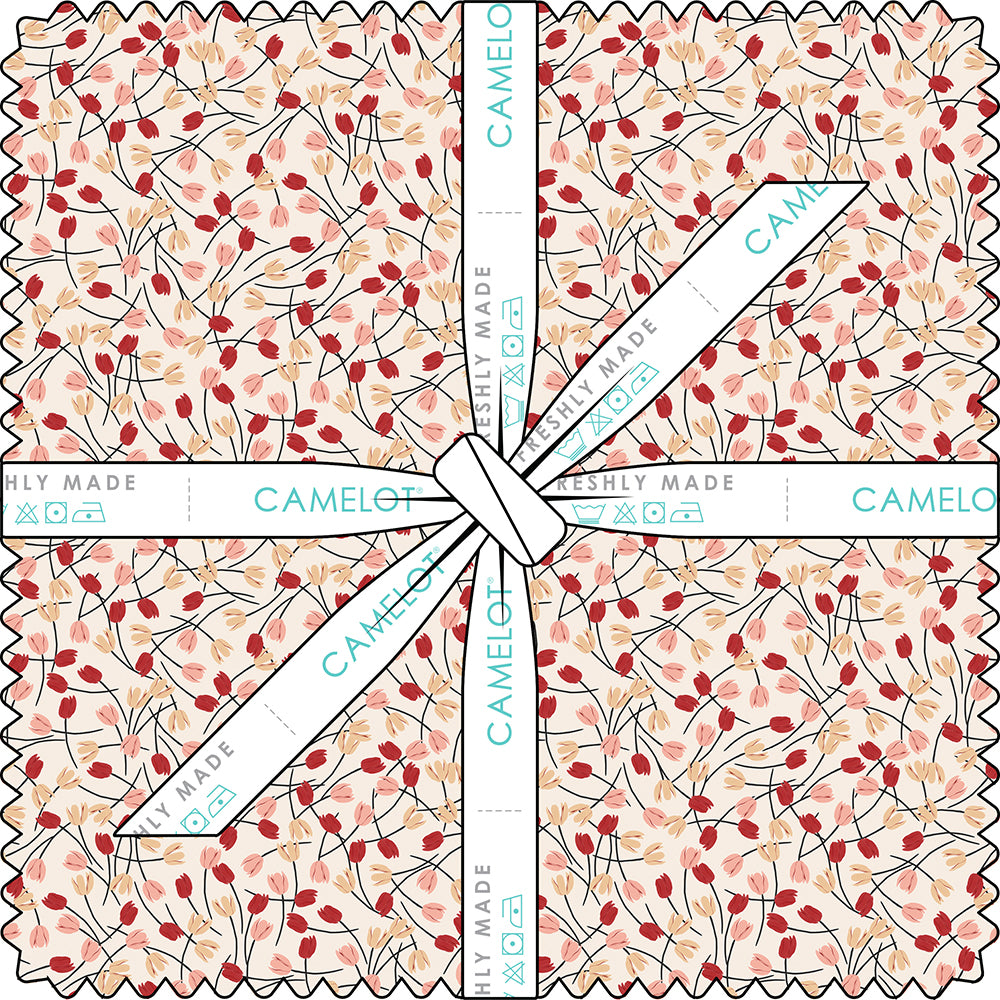 Collection Fleurs et Nœuds Précoupé Carrés 10" (42 pièces)-58240806SQU-Multi